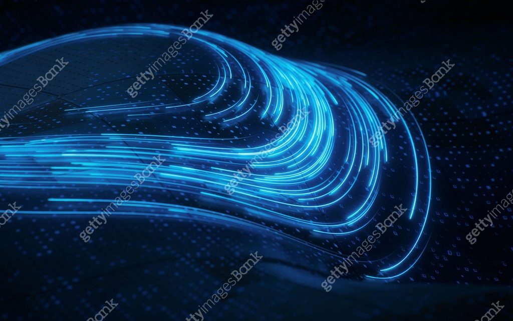Spinning vortex curve lines with board background, 3d rendering. 이미지 ...