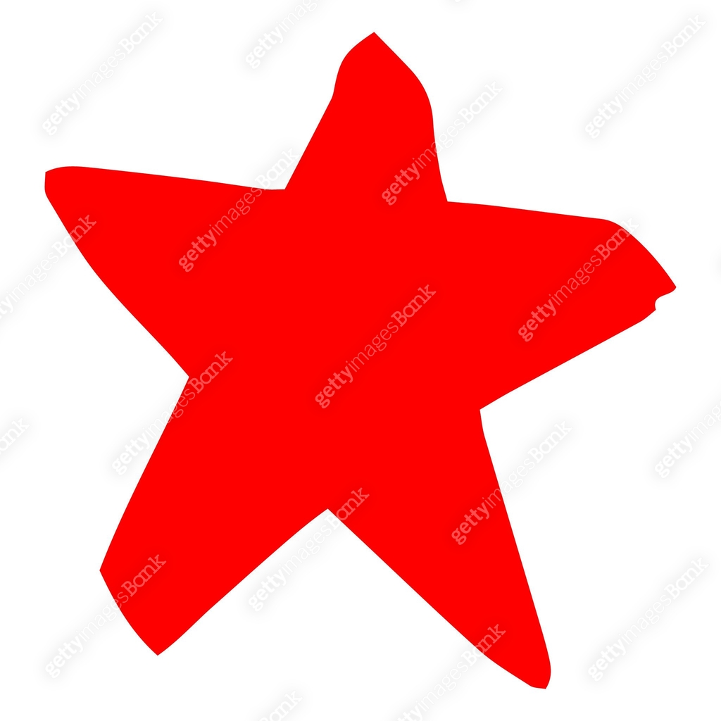 Red Star With Ridgid Edges Vector five-pointed star handwritten with red marker, with uneven edges ...
