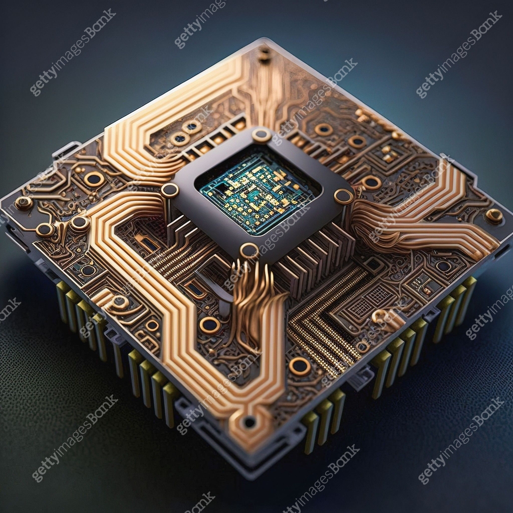 Getty Images Computer Processing Generative AI illustration of realistic central processor unit 이미지 ...