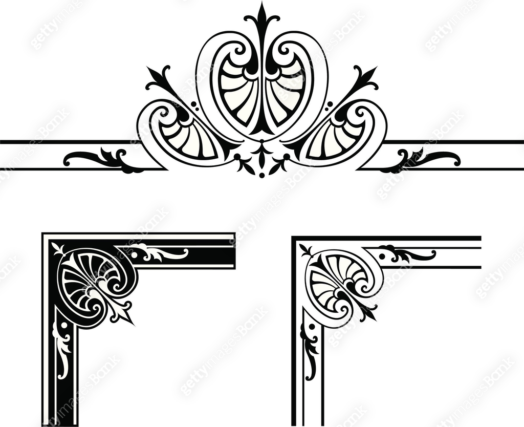 Corner Designs and Centre Scroll Design 이미지 (165067469) 일러스트, 무료 일러스트 ...