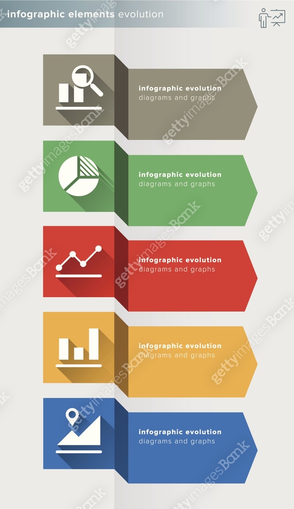 infographics elements – evolution series – icons and labels 이미지 ...