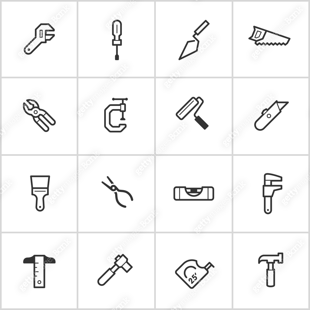 Hand Tool Icons — Inky Series 이미지 (465175381) 일러스트, 무료 일러스트 - 게티이미지뱅크