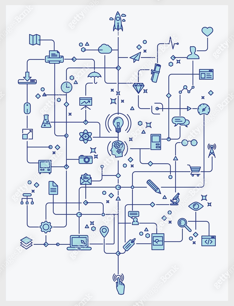 Technology and creativity process theme lineart 이미지 (510638620) 일러스트 ...