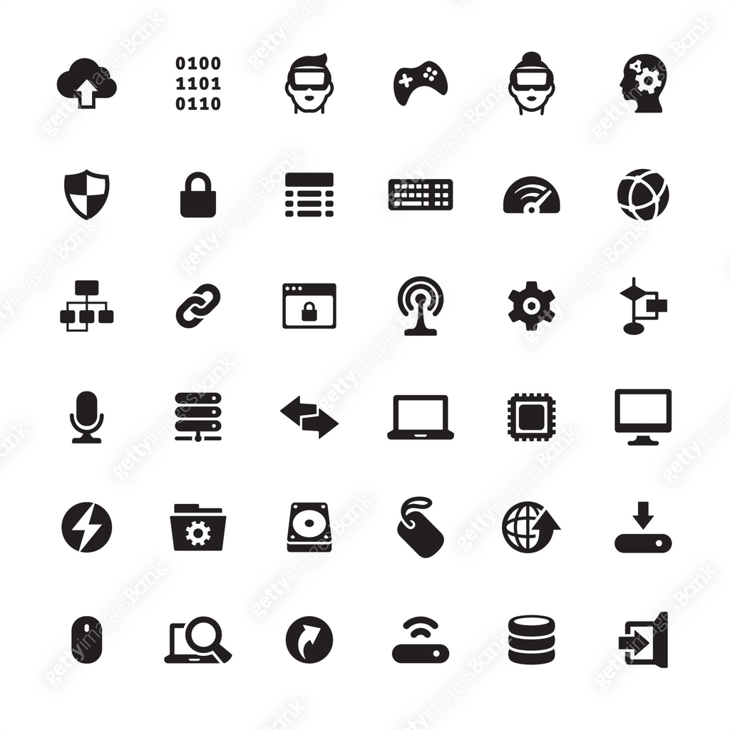 Icon Computer Terms Computer Part and Digital Technology icons set 이미지 (810900590) - 게티이미지뱅크