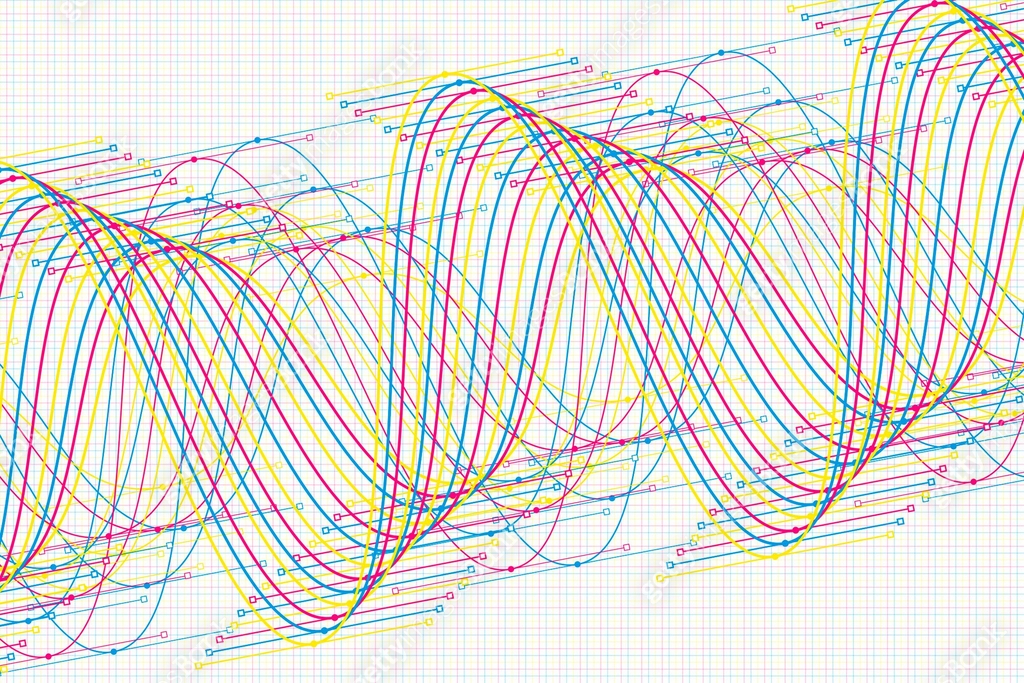 Color Vector Sine Wave Graph Pattern Horizontal 이미지 (913358254) 일러스트 ...