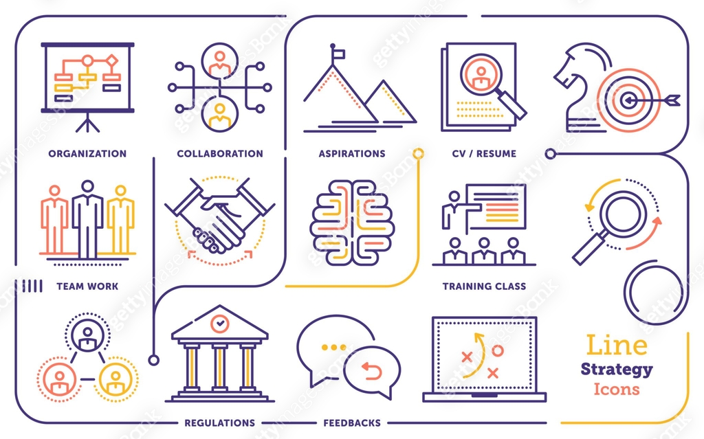 Strategy Line Icon Set 이미지 (1032205946) 일러스트, 무료 일러스트, 아이콘, 무료 아이콘 - 게티 ...