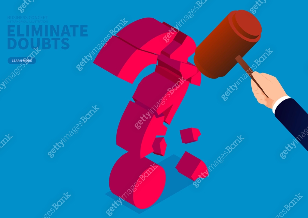 Question Block Smashed Crushed doubt, holding a hammer smashed a huge question mark 이미지 ...