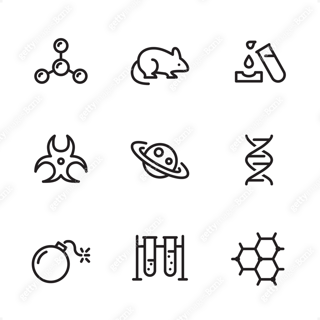 Science - Single Line icons 이미지 (1212076115) 일러스트, 무료 일러스트 - 게티이미지뱅크