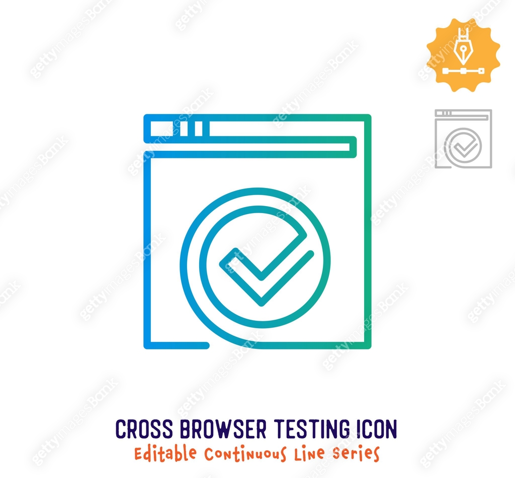Cross Browser Testing Browserstack Icon Cross Browser Testing Continuous Line Editable Stroke Line 이미지 ...