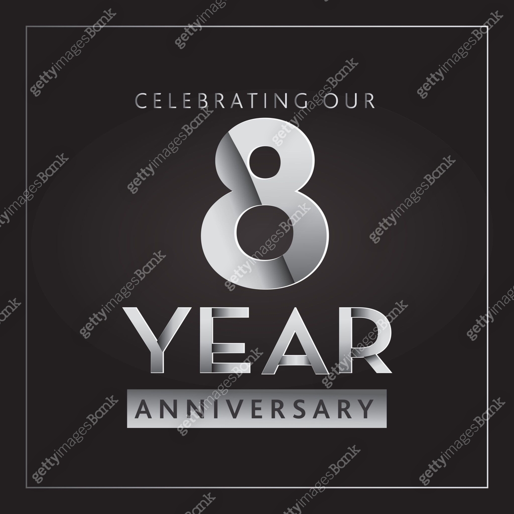 8th Label Silver 8th Anniversary celebration label designs 이미지 (1256181755) 일러스트 ...