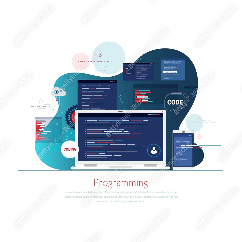 Coding and programming app in laptop and smartphone for Web developer ...