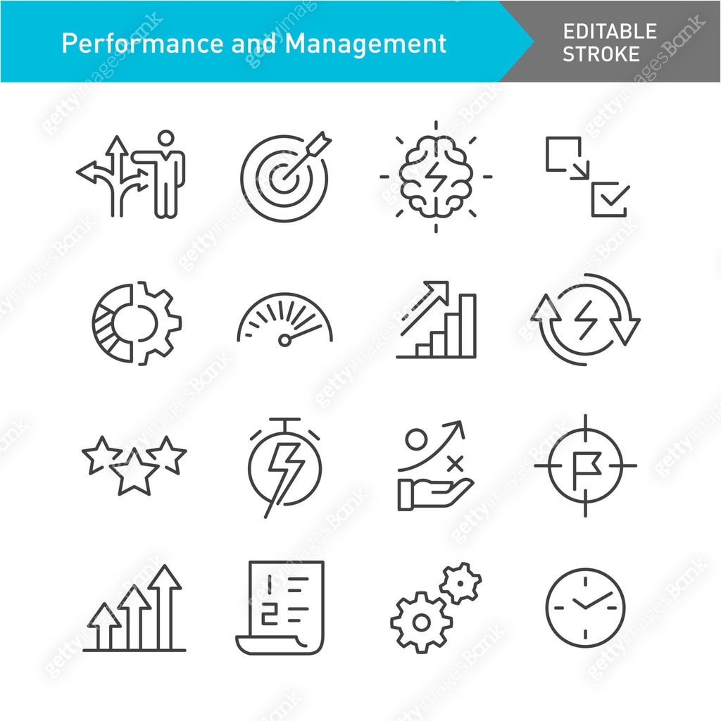 Performance and Management Icons - Line Series - Editable Stroke 이미지 ...