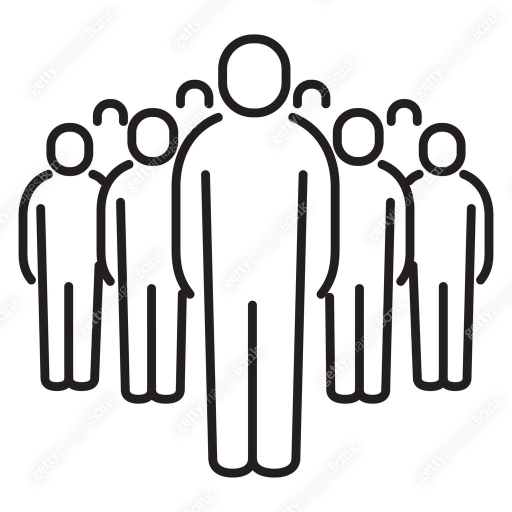 Human resources large team work business people thin line Icon ...