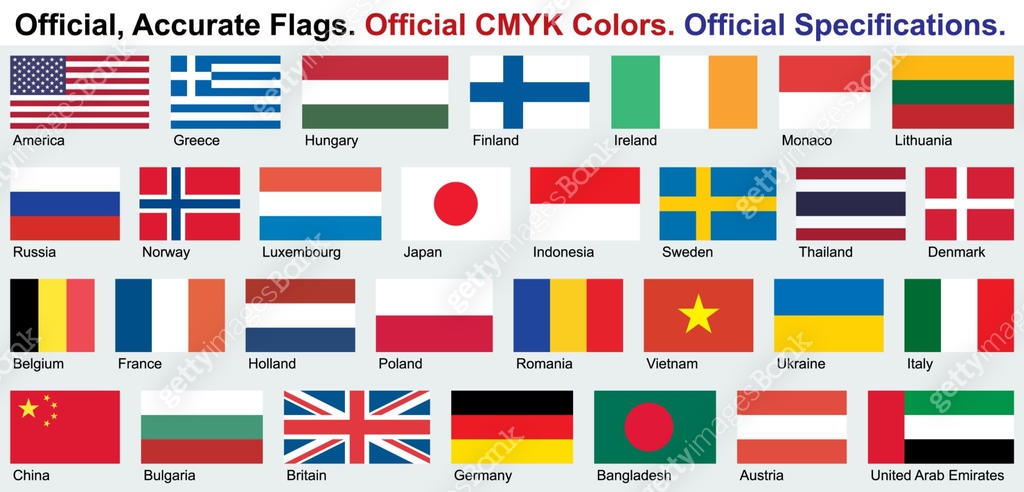 Country Color Code Official Flags (Official CMYK Colors, Official Specifications) 이미지 ...