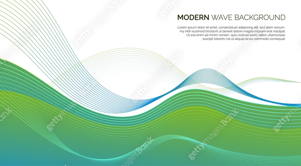 White Gradinet White and green wavy vector abstract background illustration with ...