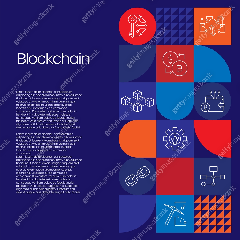 Database Blockchain Icon Blockchain Related Design with Line Icons. Simple Outline Symbol Icons ...