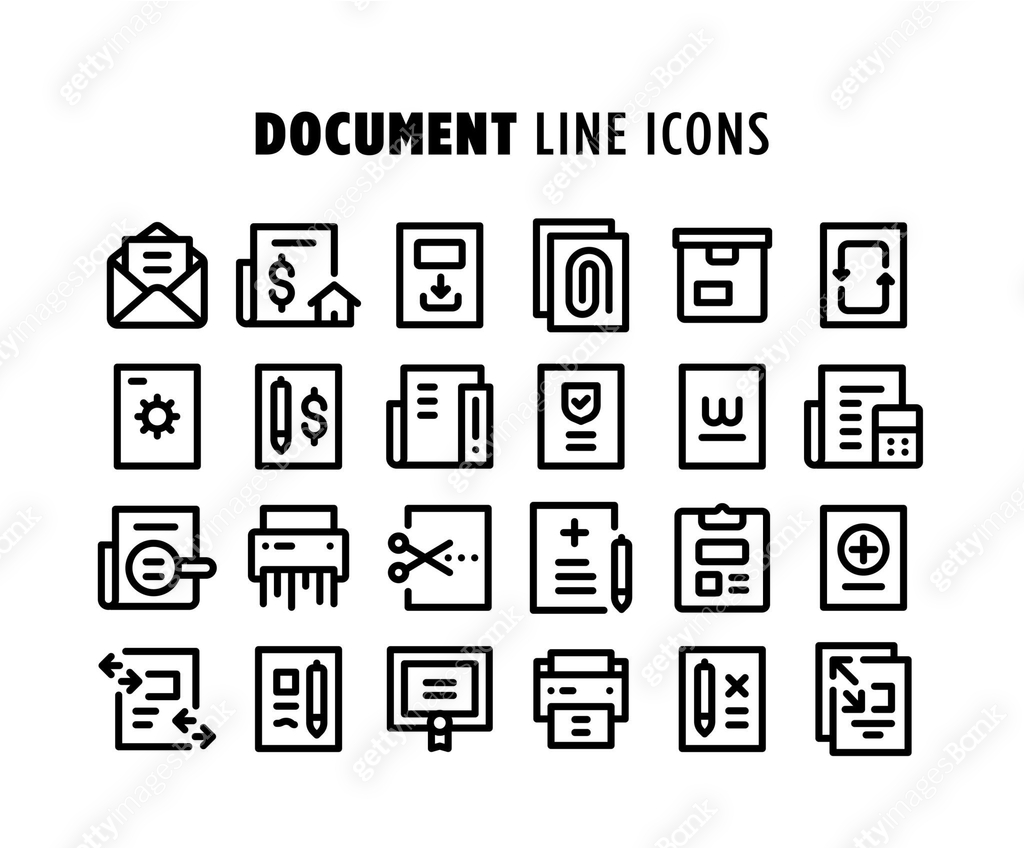 Document Line Icon Set. Editable Stroke. Pixel Perfect. 이미지 (2160543686 ...