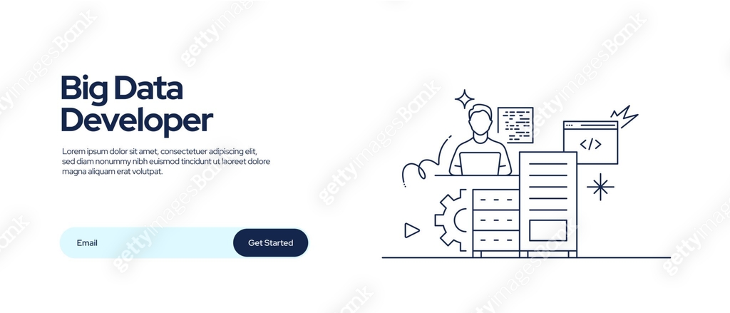 Big Data Developer Related Conceptual Vector Illustration. Developer ...
