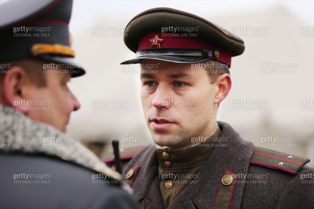 Soldat of the Red Army of the Second World War. Red commander. 이미지 ...