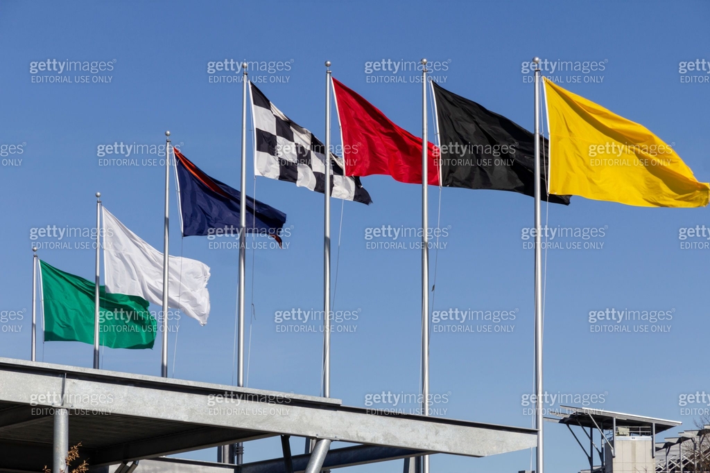 Seven Racing Flags The seven racing flags at Indianapolis Motor Speedway. IMS ran the Indy ...