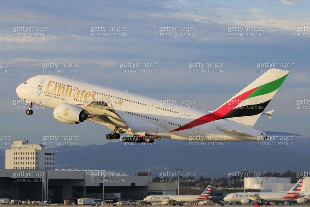 Emirates Airbus A380 Aircraft Los Angeles International Airport LAX emirates-airbus-a380-aircraft-los-angeles-international-airport-lax