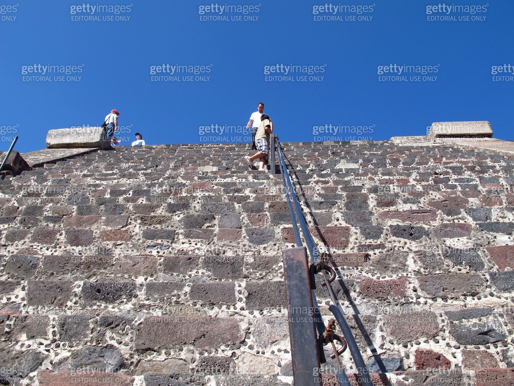 Aztec Indian Pyramids The Pyramid of the Moon in Ancient ruins of Aztecs, Teotihuacan, Mexico ...