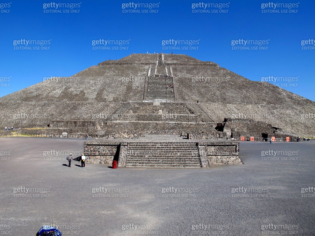 Aztec Indians Pyramids The Pyramid of the sun in Ancient ruins of Aztecs, Teotihuacan, Mexico ...