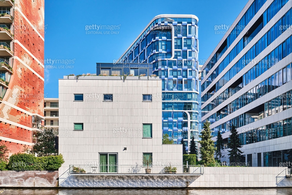 Cubic High Rises Modern concrete cubic apartment and high-rise buildings in the Zuidas ...
