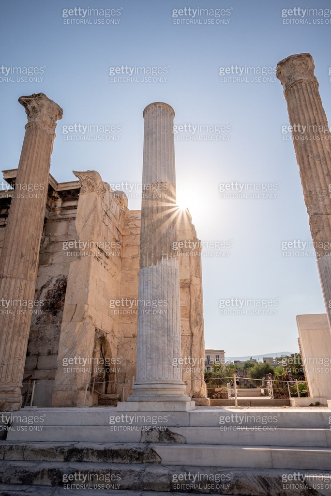 Athens During Rome Ancient remains of the Roman Agora built in Athens during the Roman ...