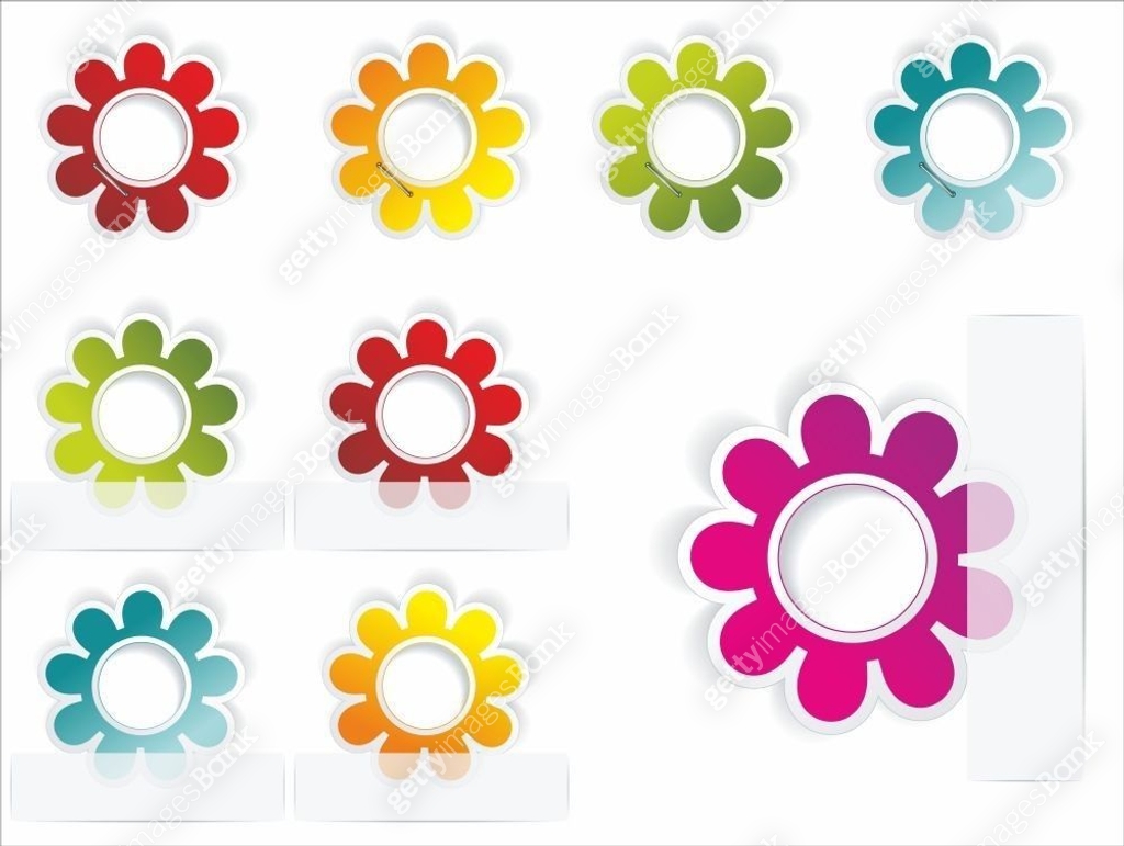 Multi-colored realistic stickers with a place for the text. Multi ...