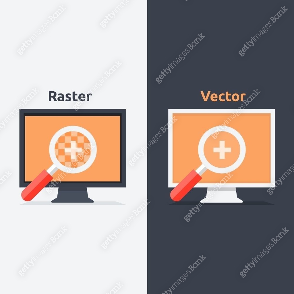 Icon Difference Raster Difference between vector and raster format 이미지 (a10765276) 일러스트, 무료 ...