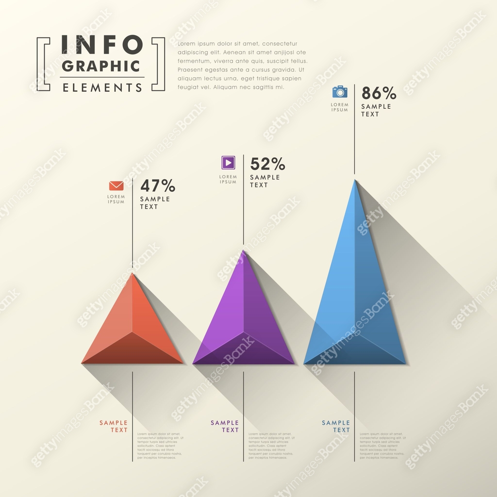 Abstract 3D pyramid chart info-graphics 이미지 (465403949) 일러스트, 무료 일러스트 ...