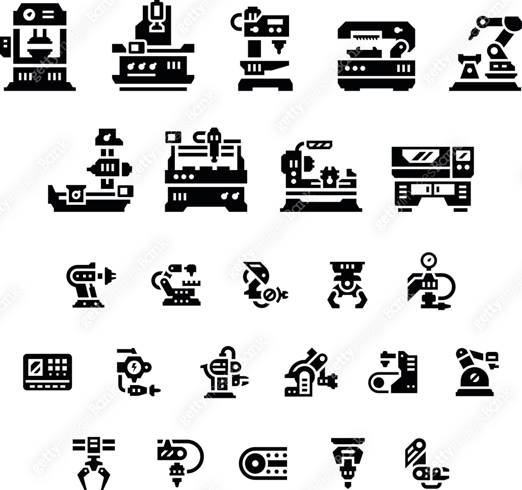 Set icons of machine tool, robotic industry 이미지 (498945008) 아이콘, 무료 아이콘 ...