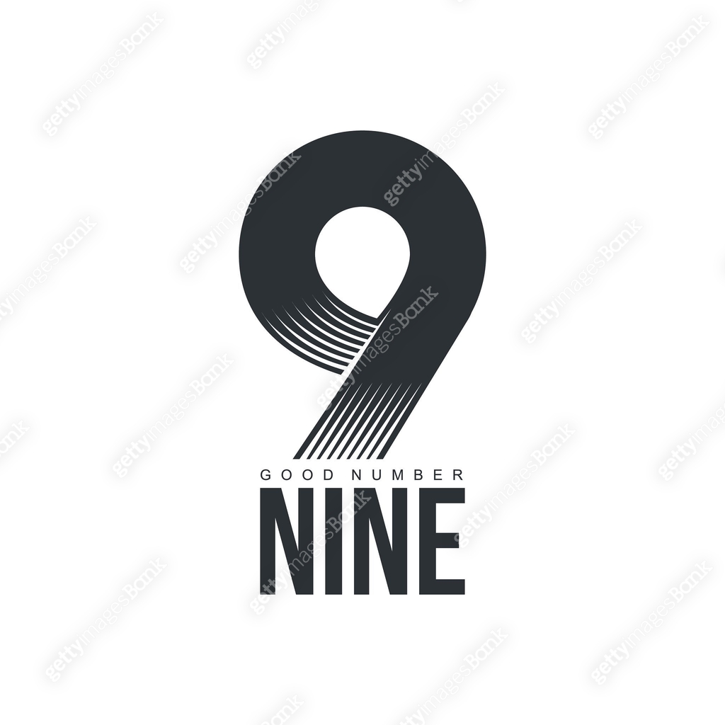 Black and white technological number nine logo template 이미지 (619772192 ...