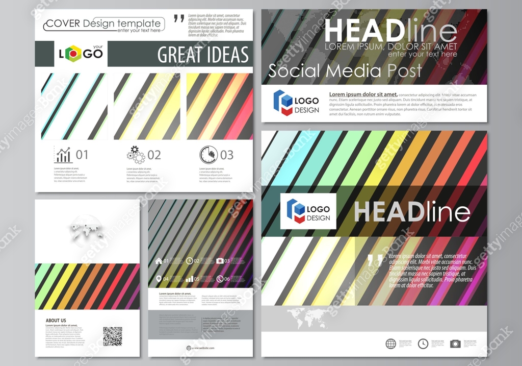 Social media posts set. Business templates. Vector layouts in popular ...