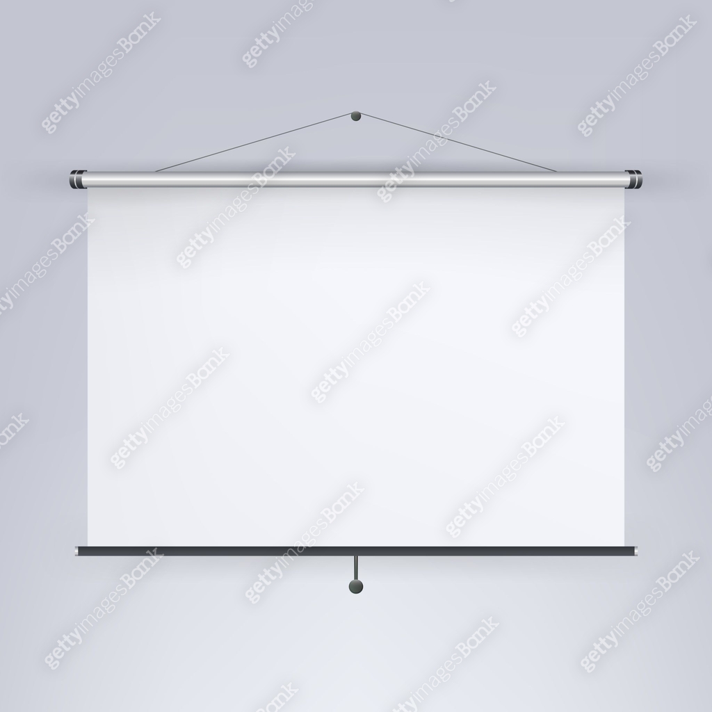 Meeting Projector Screen Vector. Blank White Board, Presentation ...