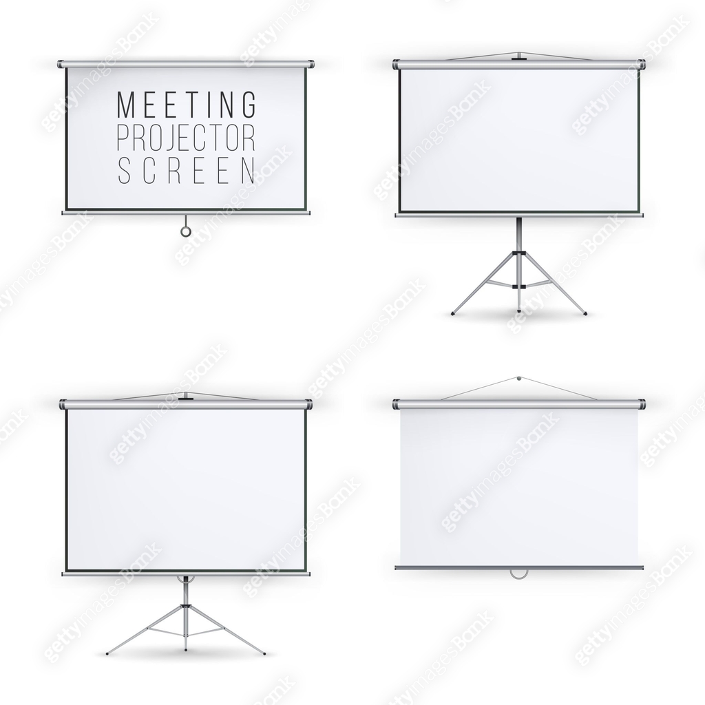 Meeting Projector Screen Vector Set. White Board Presentation ...