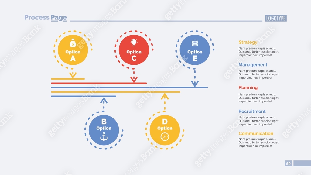 Five Options Process Slide Template 이미지 (686205772) 일러스트, 무료 일러스트, 아이콘 ...
