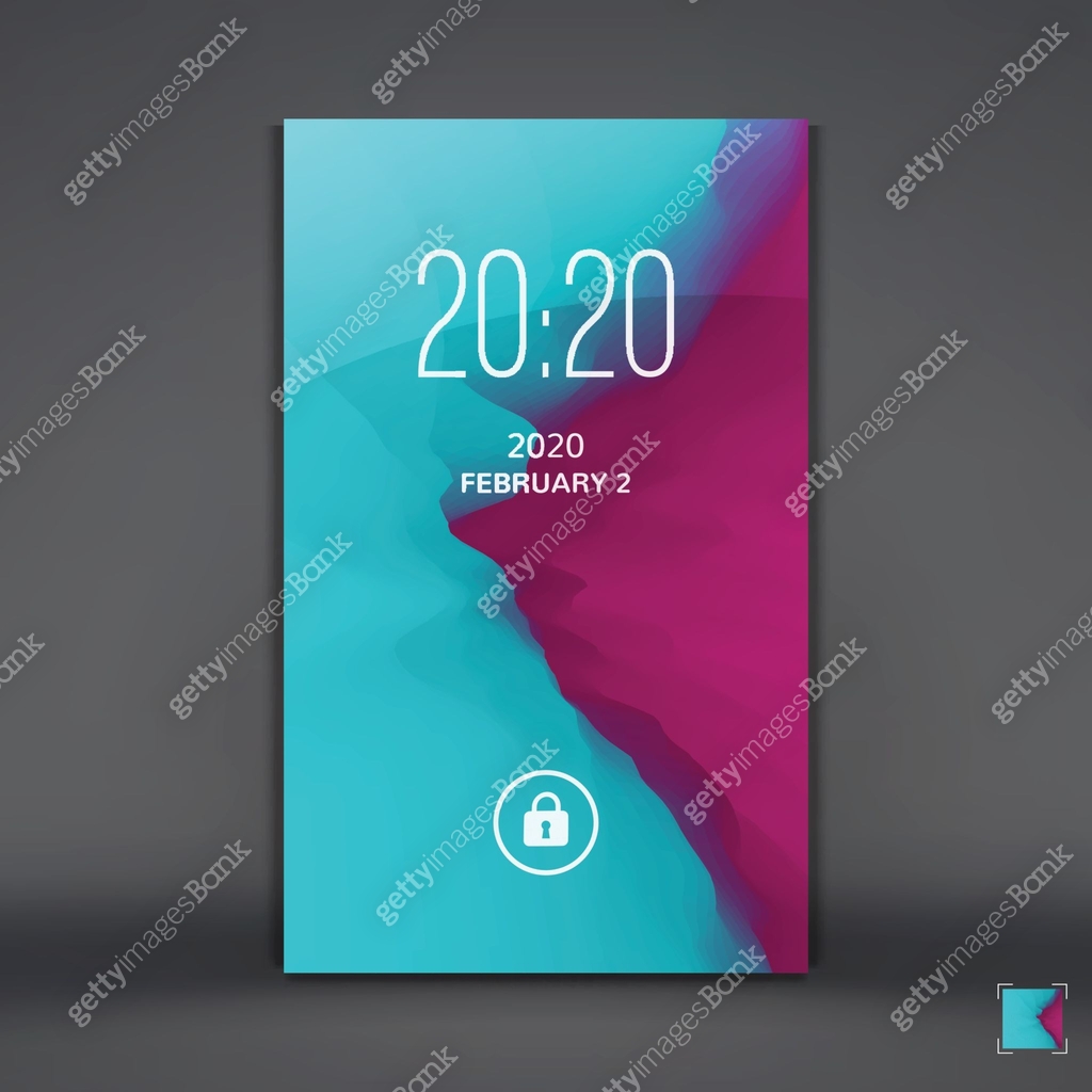 Modern Lock Screen for Mobile Apps. Mobile Wallpaper. Vector ...