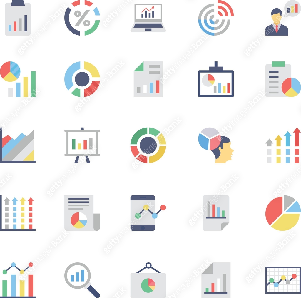 Business Charts and Diagrams Colored Icons 2 이미지 (835810364) 일러스트, 무료 ...