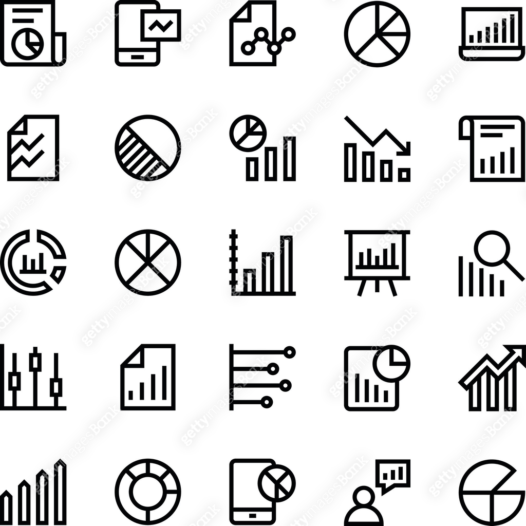 Business Charts and Diagrams Vector Line Icons 3 이미지 (835861406) 일러스트 ...