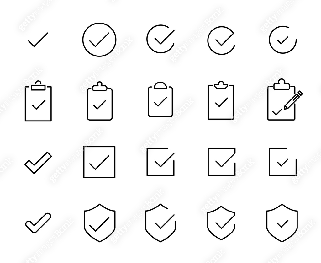 Premium set of check line icons. 이미지 (868926890) 일러스트, 무료 일러스트, 아이콘, 무료 ...