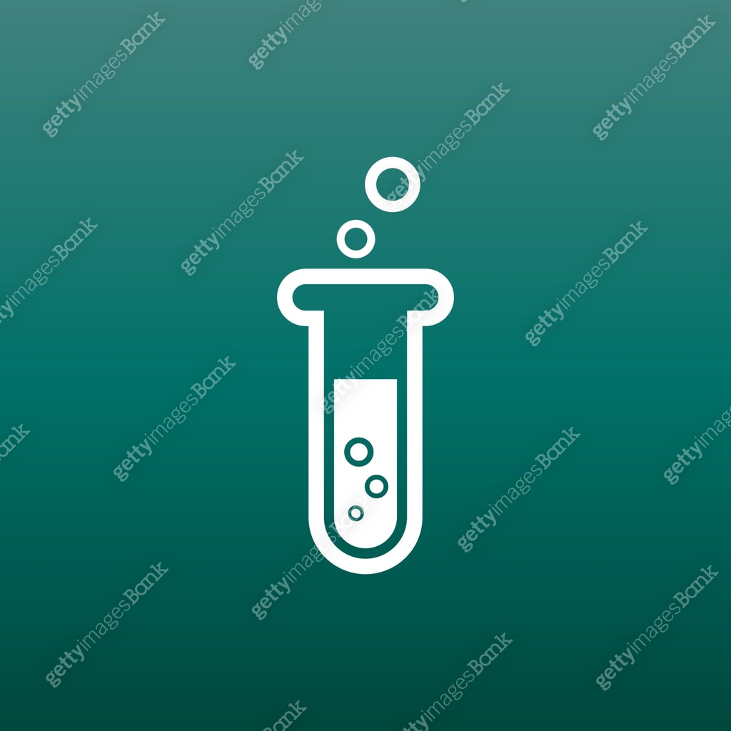 Chemical test tube pictogram icon. Chemical lab equipment isolated on ...
