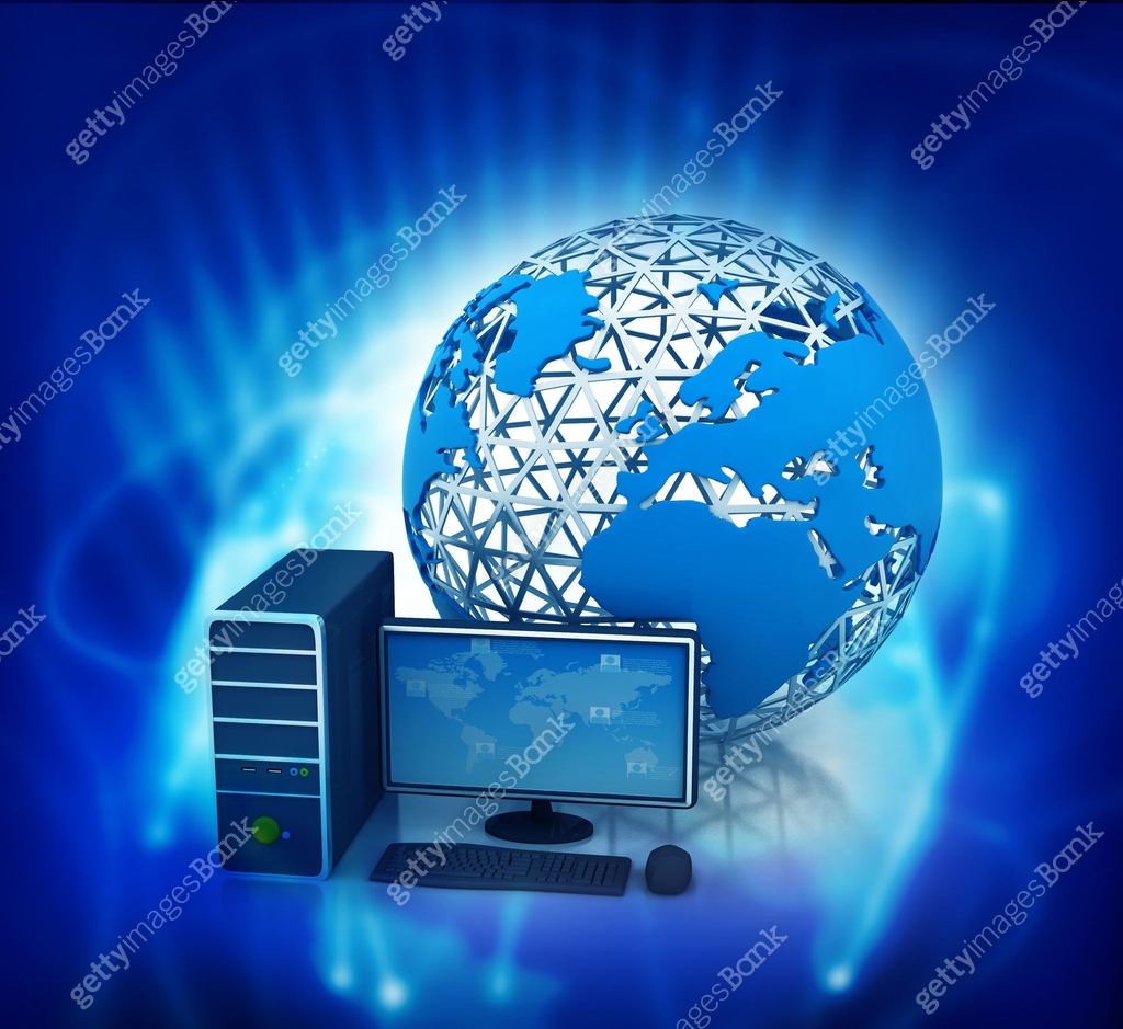 Computer Globe 3d render of desktop computer with globe 이미지 (904794812) - 게티이미지뱅크