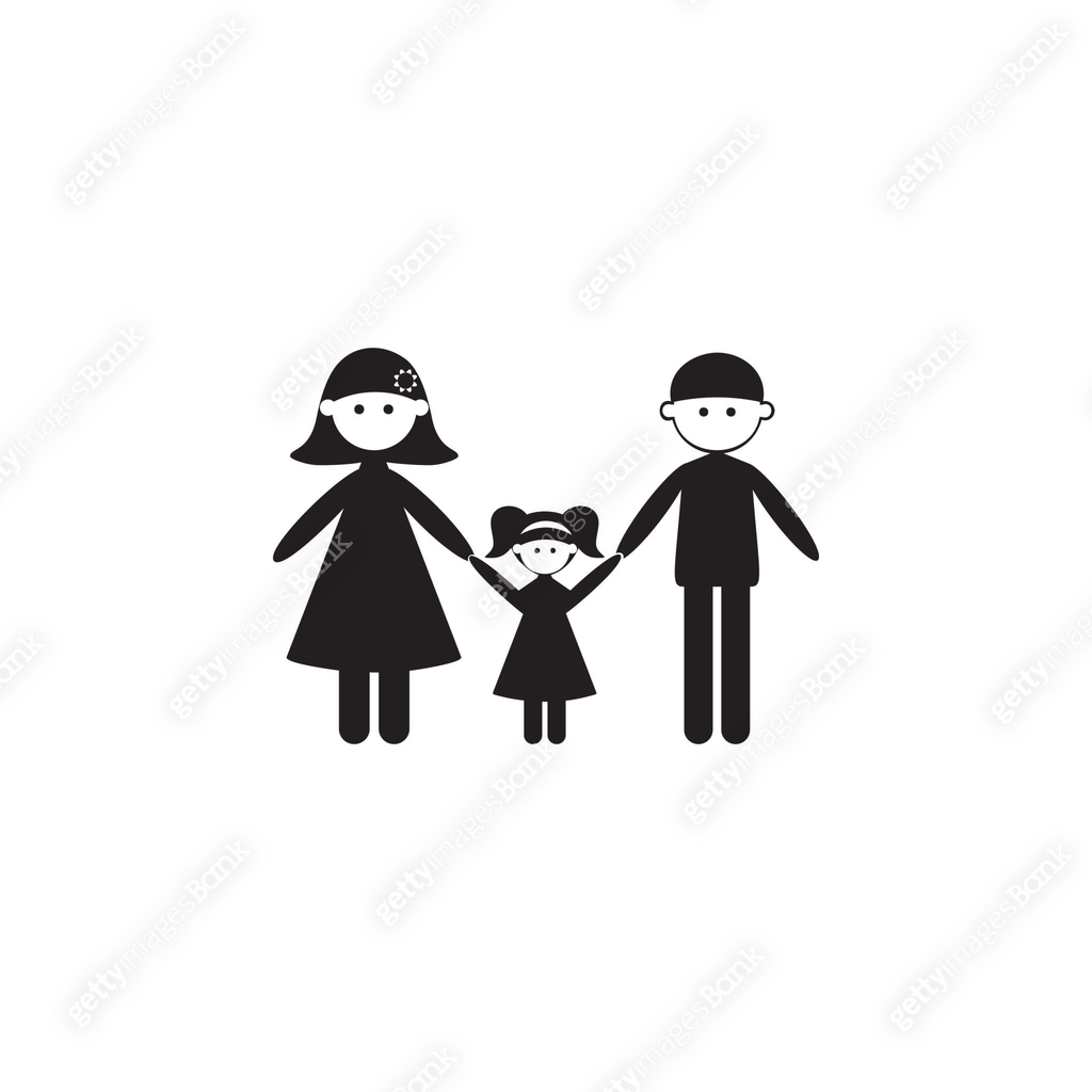 couple with daughter icon. Illustration of family values icon. Premium ...