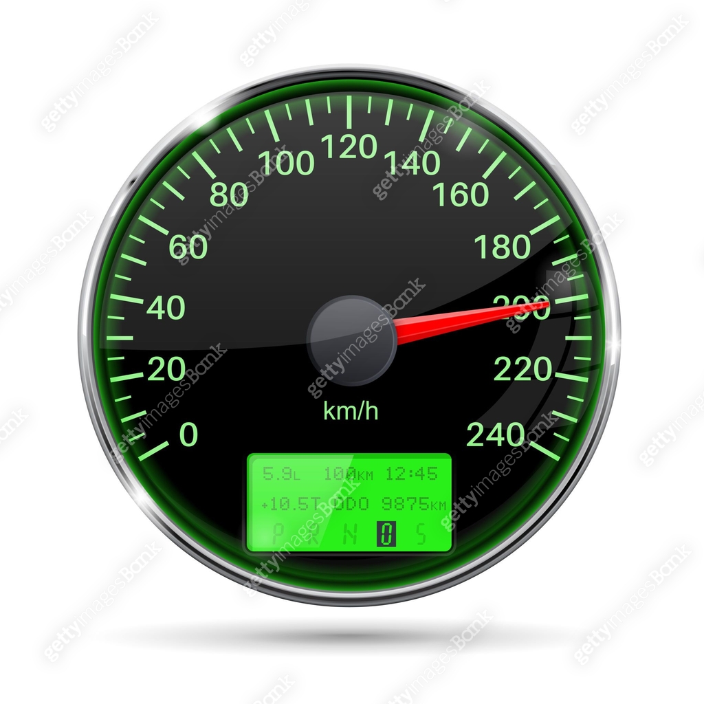 Speedometer. Round black gauge with chrome frame 이미지 (948507142) - 게티이미지뱅크