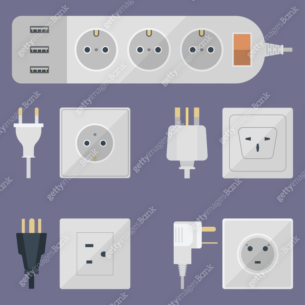Electric plugs stack outlet illustration energy socket electrical ...
