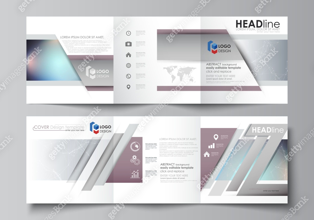 Tri Fold Visualisation Problem Set of business templates for tri fold square design brochures. Leaflet ...