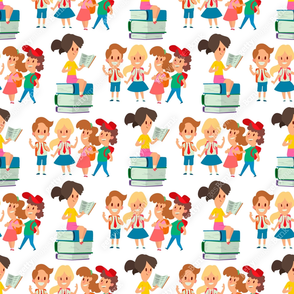 Children studying school kids going study together childhood happy ...