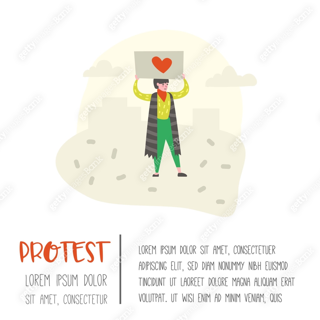 Woman Protesting at Strike. Character Picketing Against Something with ...